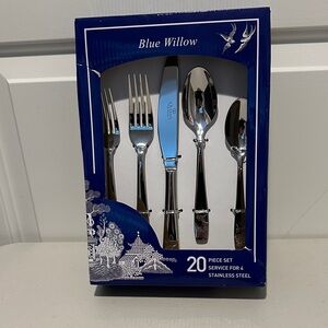 Blue Willow Stainless Steel Flatware Set - 20 Piece